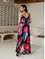 economico Jumpsuits-Satin Floral Print Camisole Jumpsuit