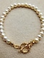 abordables Bracelets &amp; anklets-Elegant Pearl Gold Brass Bracelet