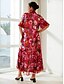 baratos Print Dresses-Floral Print Chiffon Maxi Dress