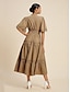 preiswerte Casual Kleider-Elegant Lace Hem V Neck Maxi Dress