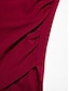 abordables Vestidos de Midi-Solid Rayon Ruched Midi Dress