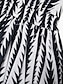 billige Print Dresses-Striped V Neck Midi Dress