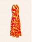 billige Print Dresses-Abstract Print Halter Neck Maxi Dress