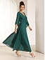 baratos Vestidos Tamanhos Grandes-Chiffon Ruffle V Neck Twisted Maxi Dress