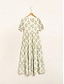 economico Print Dresses-Boho Paisley Chiffon Short Sleeve Maxi Dress