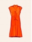 billige Uformelle kjoler-Empire Waist Shirred Cotton Skater Dress