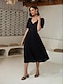 billige Uformelle kjoler-Shimmery Bamboo Fiber Crossover Midi Dress