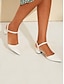 baratos Sandals-Block Heel Pointed Pumps Faux Leather