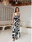 abordables Print Dresses-Abstract Print One Shoulder Maxi Dress