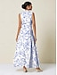 billige Print Dresses-Pocket Sleeveless Maxi Shirt Dress