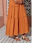 billige Afslappede kjoler-Solid Hem Maxi Slip Dress