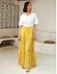 preiswerte Skirts-Lace Trim Satin Maxi Skirt