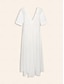 cheap Casual Dresses-Cotton Linen A Line Solid Maxi Dress