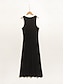 abordables Robes Midi-Contrast Knit V Neck Slim Midi Dress