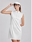 billige lynlås kjoler-Golf Dress Grey Pink Denim Sleevless Sun Protect Ladies