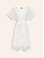 cheap Casual Dresses-100% Cotton Floral A Line Mini Dress