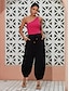 cheap Two Piece Sets-Sleeveless One Shoulder Top &amp; Loose Full Length Pants Two-piece Set