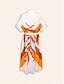 billige Print Dresses-Brand Print Collared Midi Shirt Dress