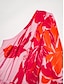 billige Print Dresses-Buckle Floral Satin Maxi Dress