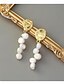 economico Orecchini trendy-Gold Brass Pearl Earrings