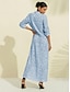 billige Print Dresses-Print Sequin Roll Up Sleeve Shirt Dress