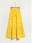 cheap Skirts-Satin Lace Trim Maxi Skirt
