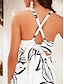 preiswerte Print Dresses-Cross Back Halter Maxi Dress