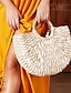 billige Clutches &amp; Evening Bags-Chic Woven Straw Beach Handbag