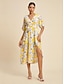 cheap Print Dresses-Floral Print Swing Midi Dress