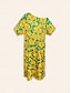 economico Print Dresses-Satin Folk Half Sleeve Maxi Dress