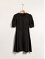baratos Vestidos Casuais-Solid Satin Puff Sleeve Mini Dress