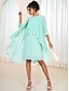 cheap Mini Dresses-Chiffon Tiered Elegant Destination Wedding Guest Vacation Midi Dress