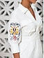 billige Uformelle kjoler-Embroidered Cotton Totem Midi Dress
