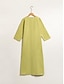billige Uformelle kjoler-Solid Cotton Crew Shift Midi Dress