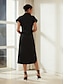 billige Afslappede kjoler-Knot Detail Cotton Midi Shirt Dress