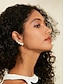economico Orecchini trendy-Silver Gold Pearl Stud Earrings