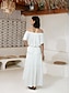 billige Uformelle kjoler-Brand Flare Off Shoulder Solid Maxi Dress
