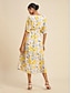 preiswerte Print Dresses-Print Swing Midi Dress