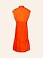 billige Uformelle kjoler-Empire Waist Shirred Cotton Skater Dress
