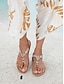 cheap Sandals-Bejeweled Braided Flat Sandals