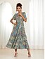 cheap Maxi Dresses-Chiffon V-Neck Paisley Print Summer Casual Hawaiian Vacation Maxi Dress