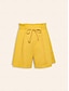 billige Pants-Pleated Linen Double Belt Shorts