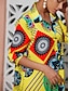 preiswerte Print Dresses-Silk Folk Design Shirt Collar Midi Dress