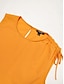 baratos Blouses-Cotton Drawstring Sleeveless Shirt