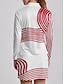 baratos Zip Up Pullover-Mulheres Camisa polo de caminhada Rosa Claro Vermelho Preto / Branco Manga Longa Proteção Solar Blusas Riscas Outono Inverno Roupas femininas de golfe, roupas, roupas, roupas