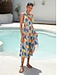 baratos Print Dresses-One Shoulder Floral Satin Maxi Dress