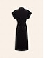 cheap Casual Dresses-Cotton Tie Knot Midi Shirt Dress