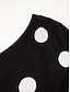 abordables Print Dresses-Polka Dot Off Shoulder Midi Dress