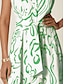 baratos Print Dresses-Sleeveless Belted Maxi Shirt Dress