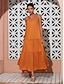 cheap Casual Dresses-Linen Solid Maxi Slip Dress